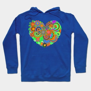 Colorful Floral Heart Hoodie